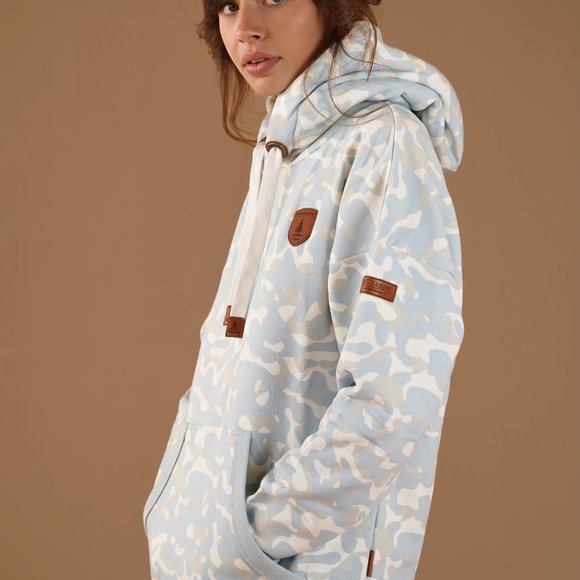 Wanakome Billie Print Sky Blue Camo Hoodie Small - Picture 2 of 5